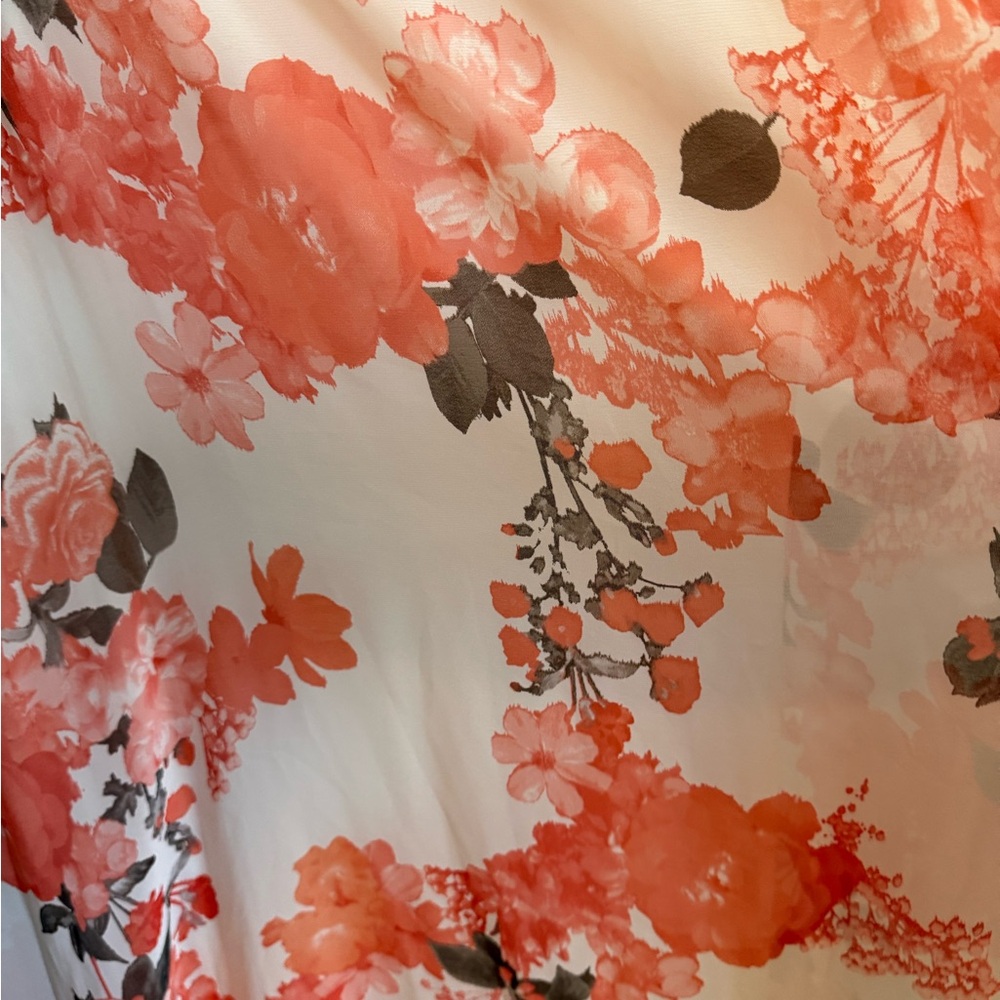 Karin Stevens Coral and Black Floral Maxi Dress - Picture 5 of 10